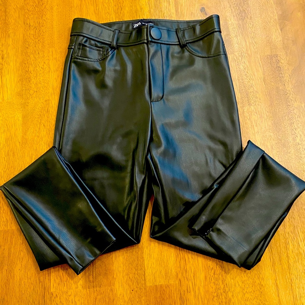 Black leather pants